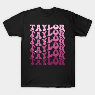 TAYLOR First Name Girl Retro Groovy Birthday T-Shirt